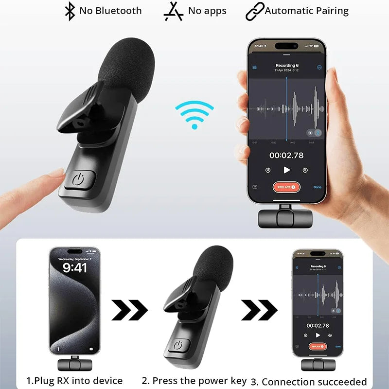 Wireless Lapel Mic for iPhone